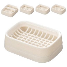 INOMATA 網格肥皂盒IV 3個,2組 - 雙層瀝水設計，保持肥皂乾爽，簡約風格，浴室收納必備, 網格