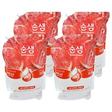 Soonsaem 檸檬酸x葡萄柚 蔬果碗盤洗潔精補充包, 1.4L, 4包