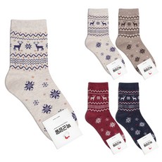 parkgoon 女款冬季麋鹿5雙入襪子