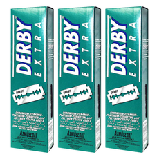 DERBY 雙面刮鬍刀片 鋒利耐用 舒適刮鬍體驗, 100片, 3盒