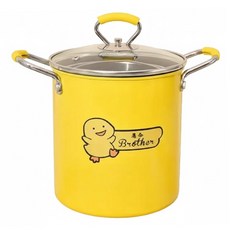 可過濾雙層油炸鍋 3L容量 附濾網鍋、蓋子 適用於多種美食烹調, 16.5cm, 黃色, 1個