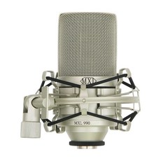 MXL 990 大震膜 電容式麥克風 專業錄音設備 清晰飽滿音質 人聲樂器收音適用, 黑色