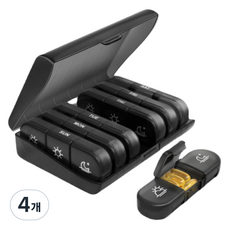 그린리빙 요일별 휴대용 알약케이스, 4개