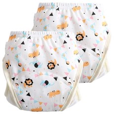 愛北鼻 加厚6層學習褲/尿布褲 8~12kg適用, 彩旗獅子, 2件