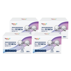 Tamsaa 鏡片清潔一次性擦拭巾 200張, 白色, 4盒