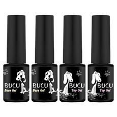 YUKI Puku 底甲膠 5g + 頂膠 5g 套裝, Puku基礎凝膠+頂部凝膠, 2組