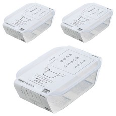 INOMATA 1835角型保鮮盒 白色 850ml, 3組, 1個容器 + 1個蓋子