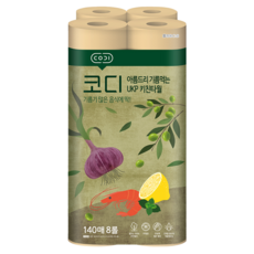 CODI 捲筒式廚房吸油紙巾, 140張X8捲, 雙倍吸收力, 8捲, 1袋