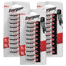 Energizer 勁量 鹼性 Max AA 電池 LR06, 3個, 16入