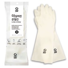 모스트픽 더 길어진 끈질긴 니트릴 고무장갑, 화이트, 중(M), 1세트