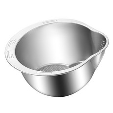존글로벌 스덴 믹싱볼 다용도 쌀세척볼, 실버, 1개
