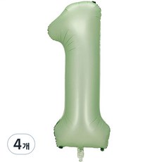 派對數字字母氣球 101cm 1, 蘋果綠, 4個