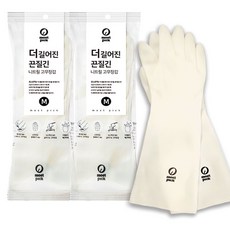 모스트픽 더 길어진 끈질긴 니트릴 고무장갑, 화이트, 중(M), 2세트