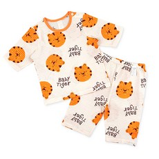 Maykids 孩童老虎印花短袖T恤+7分褲