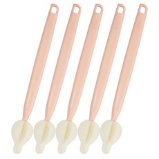 BABY&I 長柄奶嘴刷 5入, 珊瑚粉, 1組