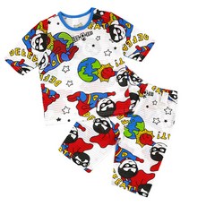 Maykids 孩童超人提花短袖T恤7分褲套裝