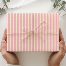 indi.k 甜蜜薄荷條紋包裝紙, 粉紅色, 10個