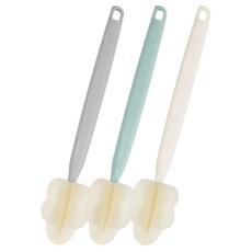 BABY&I 長柄奶瓶刷 3入組, CREAM BLUE, 1組
