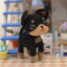 ARTJOY DIY 羊毛氈套組, 迷你杜賓犬, 1個