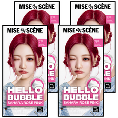 미쟝센 뉴 헬로버블 염모제, 7P사하라로즈핑크, 4개