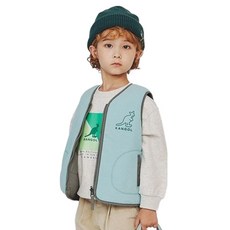 KANGOL KIDS 兒童拉鍊雙面穿刷毛背心 OD 0007