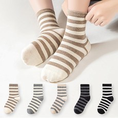 si ner socks 兒童彈性條紋時尚襪5雙組