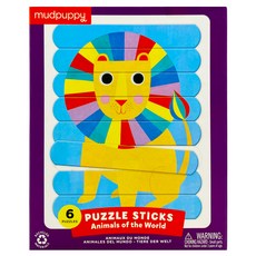 mudpuppy 排排拼圖棒 世界動物 Set, 24片, 1盒