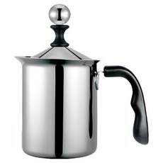 Pearl Horse 寶馬 彈簧式奶泡器 TASP400D 400cc -輕鬆製作綿密奶泡，享受專業咖啡, 1個, 銀色