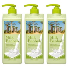 밀크바오밥 샴푸 라임앤바질, 1L, 3개