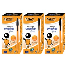 BIC 比克 經典橘色原子筆 0.8mm 12支, 黑色, 3盒