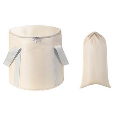 뮤젠 접이식 휴대용 보온 족욕통, 1개, 베이지