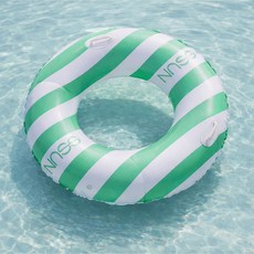 SSUN 條紋版 圓形游泳圈 中型 80cm, 薄荷綠, 1個