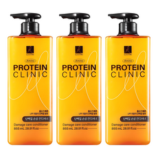 엘라스틴 아미노 클리닉 단백질 손상 케어 컨디셔너, 855ml, 3개