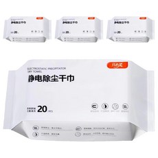 開心柔 靜電除塵拖把替換布乾紙巾 20張, 4包