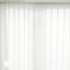 Maison Textile 雪紡光澤窗簾 蝴蝶褶型, 白色