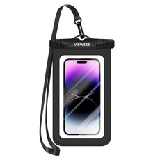 뷰씨 방수 IPX8 등급 4중 잠금 다용도 화면 터치 물놀이 워터파크 핸드폰 방수팩 + 넥 스트랩, 블랙 × 1개, 1개