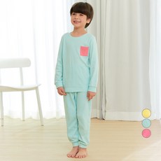 LollyTree 兒童用30支羅紋素色口袋九分家居服上下裝套組