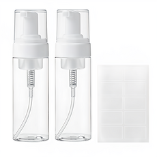 comet 慕斯分裝瓶 150ml 附標籤貼紙, 透明色, 2個