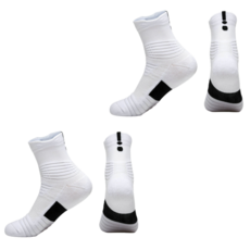 Happyj 專業運動防滑襪 2雙, 白色, 2個