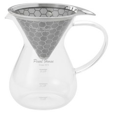 Pearl Horse 寶馬 巴魯尼手沖咖啡壺 TA-G-10 3400cc 免濾紙手沖壺, 400ml, 1組, 濾杯 + 玻璃壺