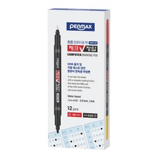 PENMAX 雙頭電腦標記筆, 12支, 多色
