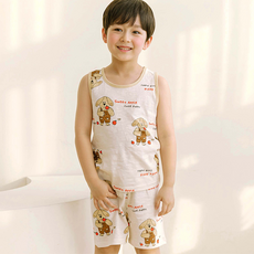 메이키즈 아동용 멜빵강아지 민소매슬라브 상하의 세트