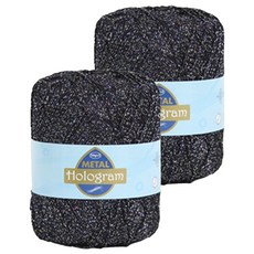 Yarna 全息圖案毛線, 221 黑色珍珠, 2個