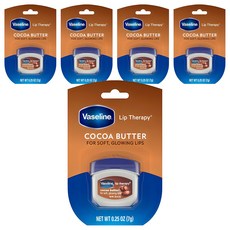 바세린 립 테라피 립밤, 코코아 버터 향, 7g, 5개