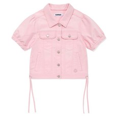 키르시 여성용 스트링 포인트 숏 슬리브 데님 자켓