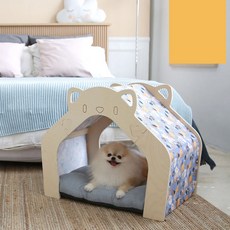 Famor 安全寵物屋標準+高級坐墊套裝, 房子（藍花）、靠墊（隨機發貨）