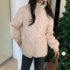 afinar 女款寬鬆多層次高領絎縫外套