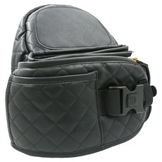 tushbaby 純素皮革精品腰凳包, 多層收納空間 人體工學設計, 19 x 10 x 9.5cm, 黑色