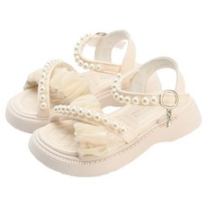 Rabbit Foot 女童雙排珍珠涼鞋