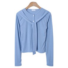 라라온 여성용 스판 골지 숄 니트 가디건 TSP2225